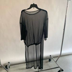 ZARA - Black Sheer T Shirt Dress
